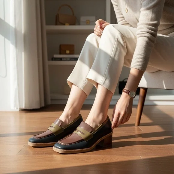 Sanctuary Cadence Leather Penny Loafer Wedge NIB Eco Chic Style 523258 - Picture 3 of 16